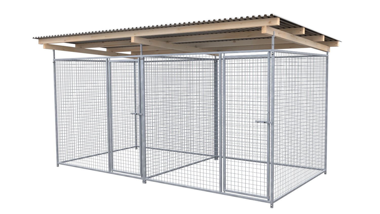 Bild von SAUERLAND Hundezwinger 2 x 4 m Doppelzwinger | rundum offen | Metall | Gitter