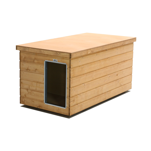 Bild von Original SAUERLAND Holz-Hundehütte mit Vorraum, braun imprägniert