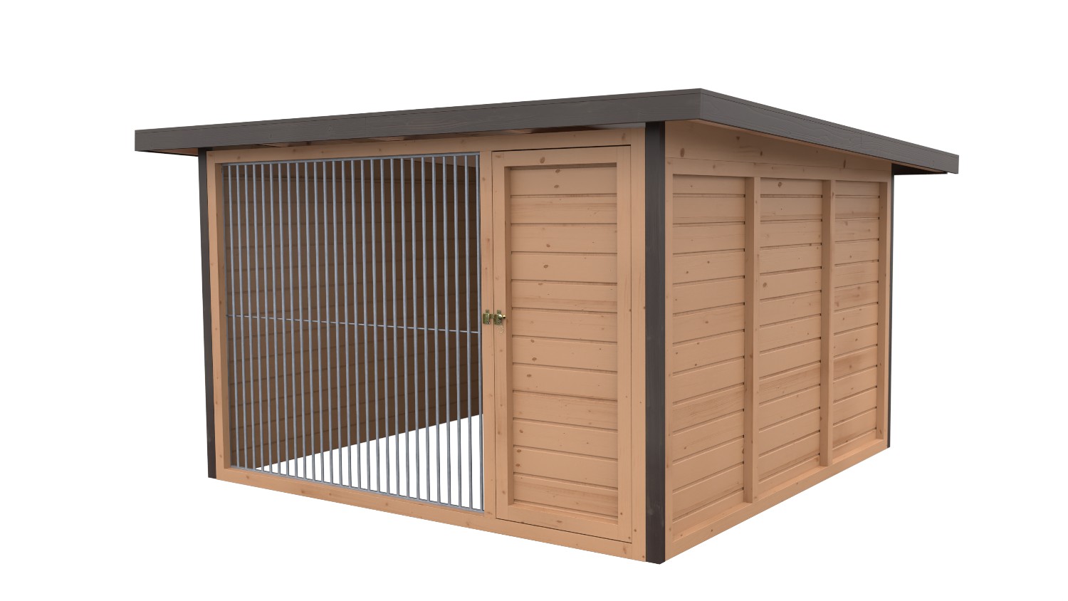 Bild von Winterberg-Luxus Holzzwinger mit Pultdach 3 x 3 m  | braun imprägniert | Rohrsta...