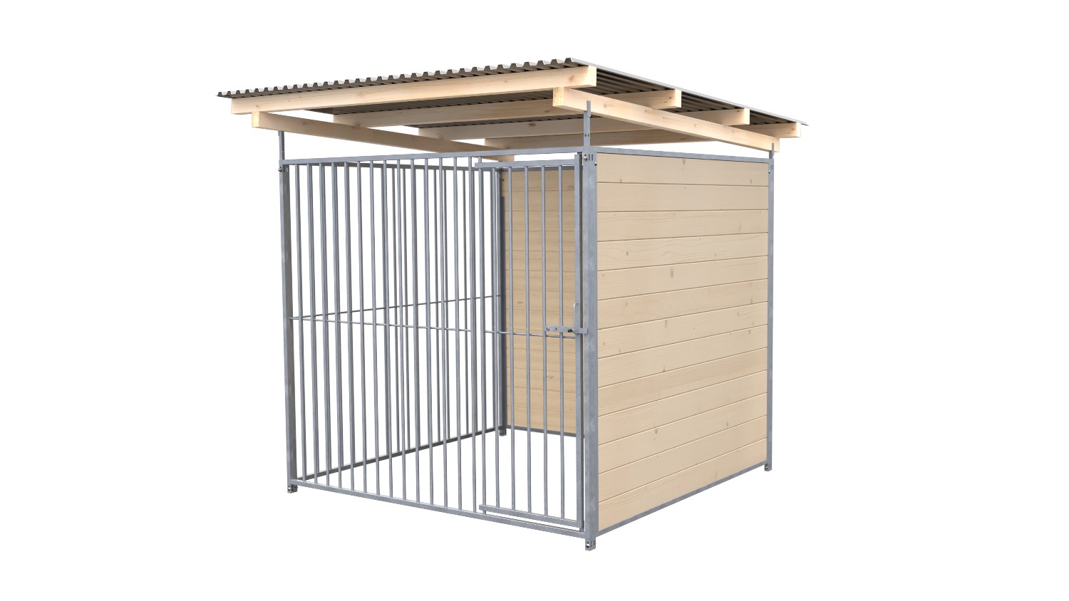 Bild von SAUERLAND Hundezwinger 2 x 2 m | 2-seitig geschlossen | naturbelassen | Rohrstab...