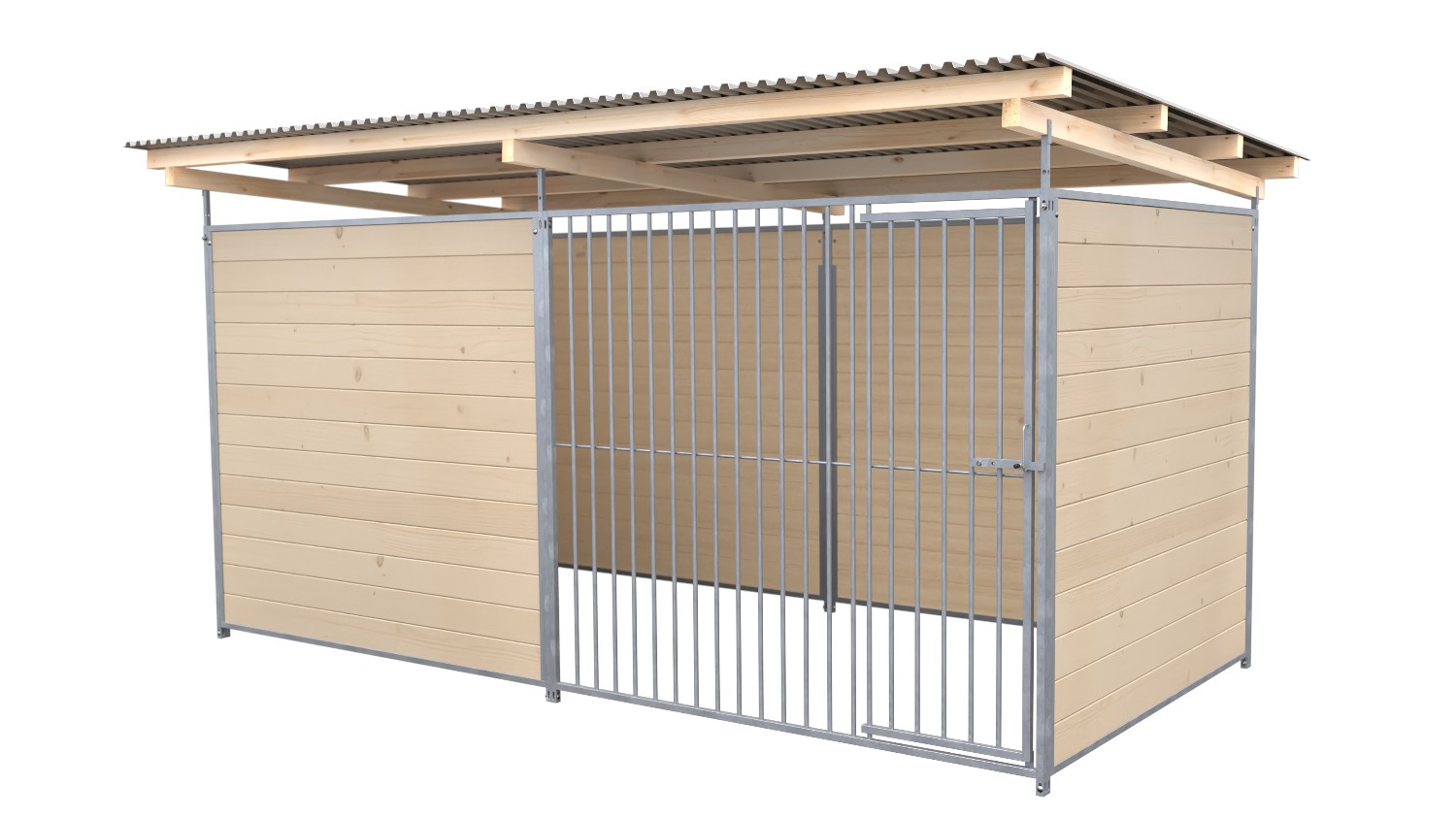 Bild von SAUERLAND Hundezwinger 2 x 3 m | 3,5-seitig geschlossen | naturbelassen | Rohrst...