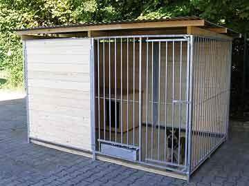 Bild von SAUERLAND Hundezwinger 2 x 4 m | 2,5-seitig geschlossen | naturbelassen | Rohrst...