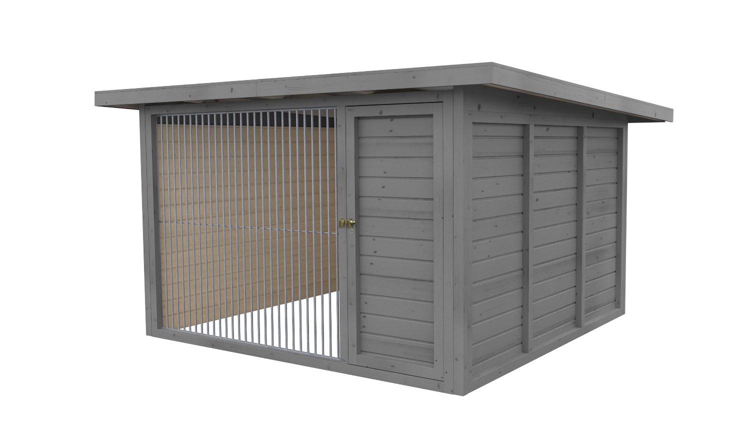 Bild von Winterberg-Luxus Holzzwinger mit Pultdach 3 x 3 m  | platingrau | Rohrstab Absta...