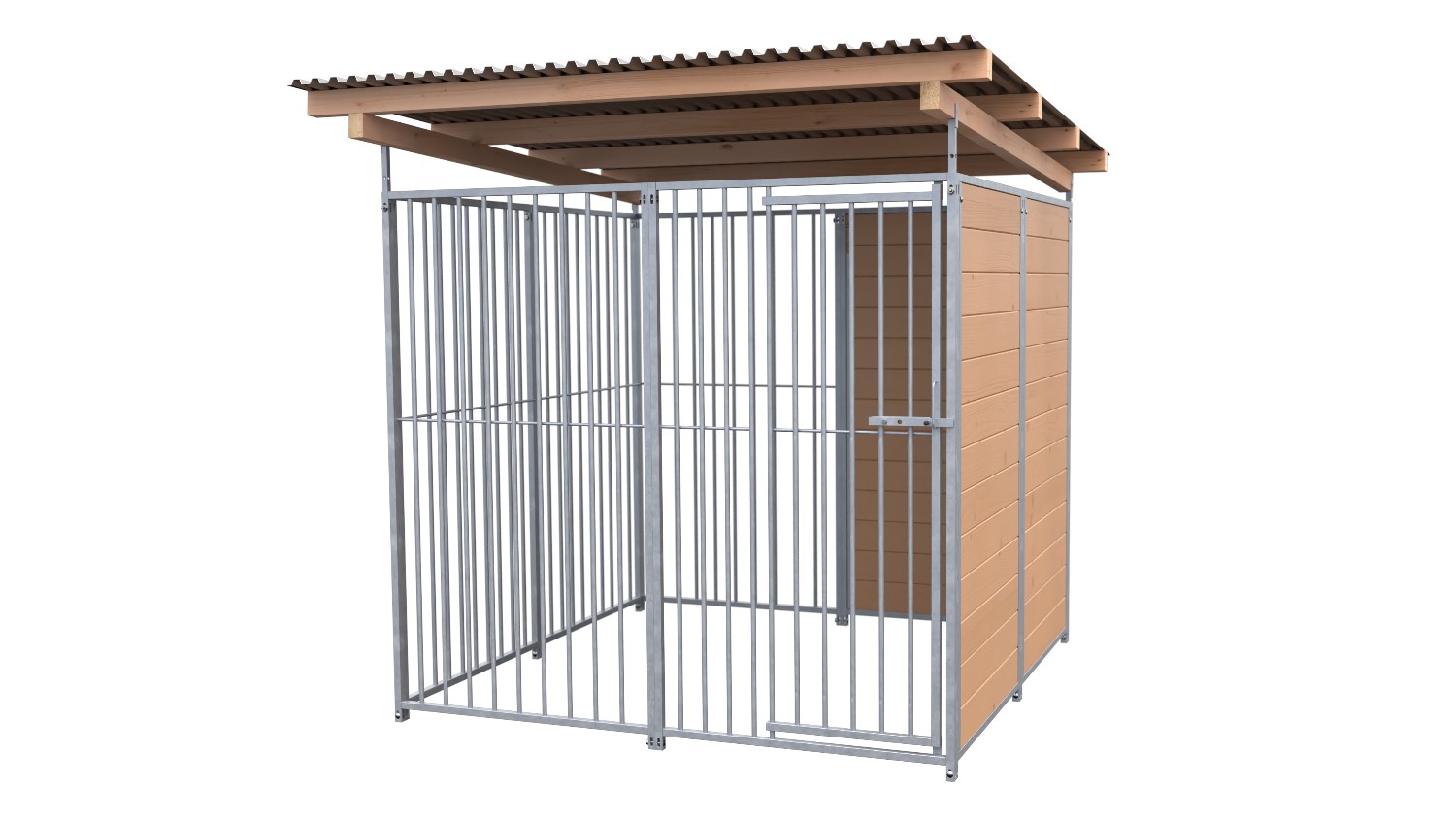 Bild von SAUERLAND Hundezwinger 2 x 2 m | 1,5-seitig geschlossen | braun imprägniert | Ro...