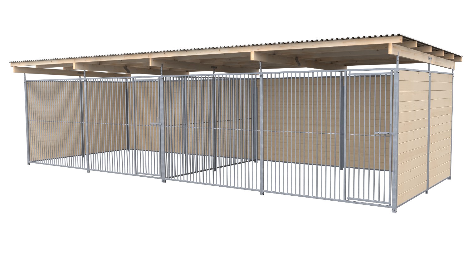 Bild von SAUERLAND Hundezwinger 3 x 6 m Doppelzwinger | 3-seitig geschlossen | naturbelas...