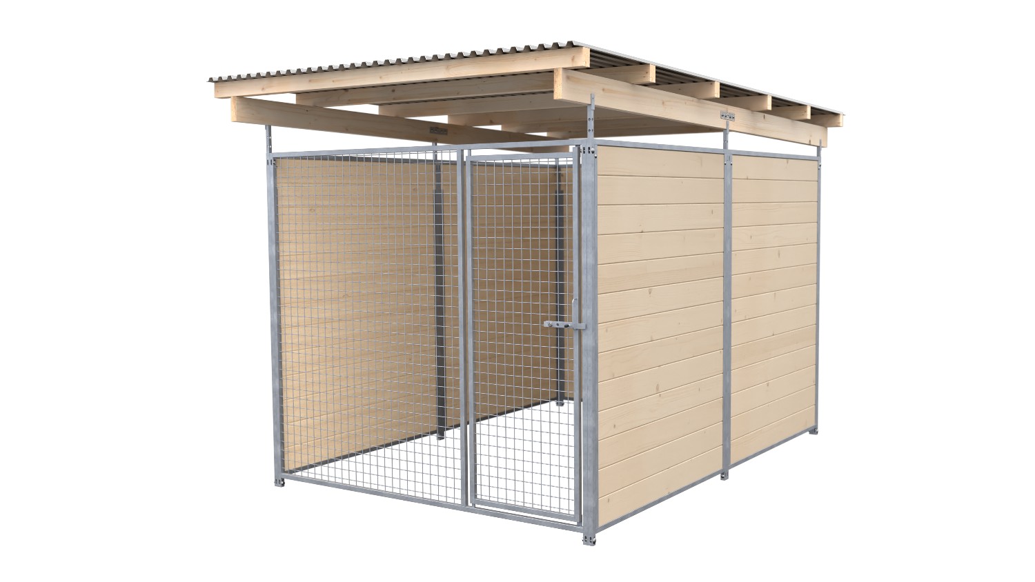 Bild von SAUERLAND Hundezwinger 3 x 2 m (Tiefbau) | 3-seitig geschlossen | naturbelassen ...