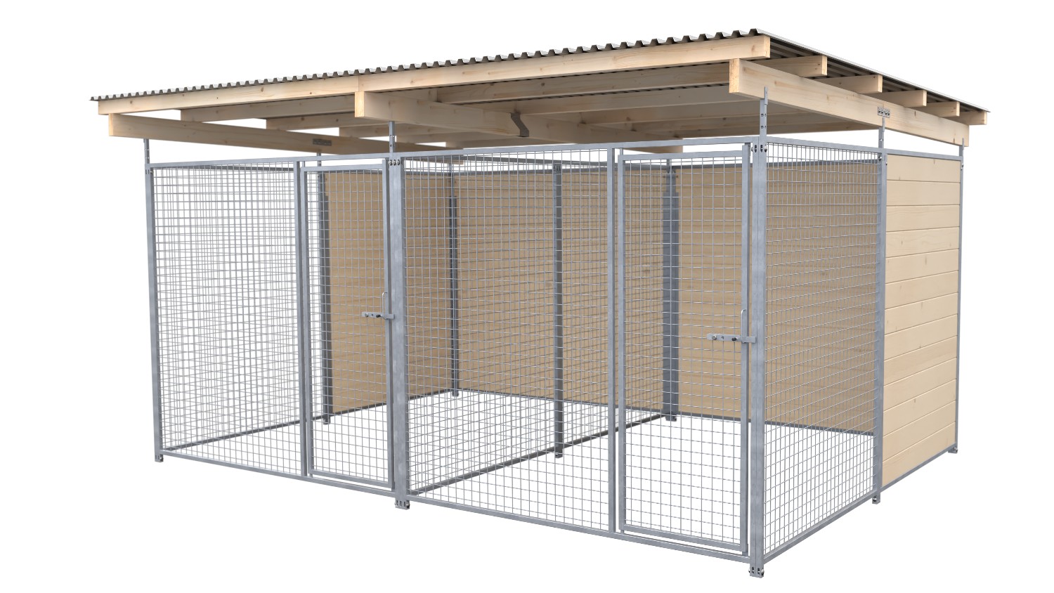 Bild von SAUERLAND Hundezwinger 3 x 4 m Doppelzwinger | hälftig geschlossen | naturbelass...