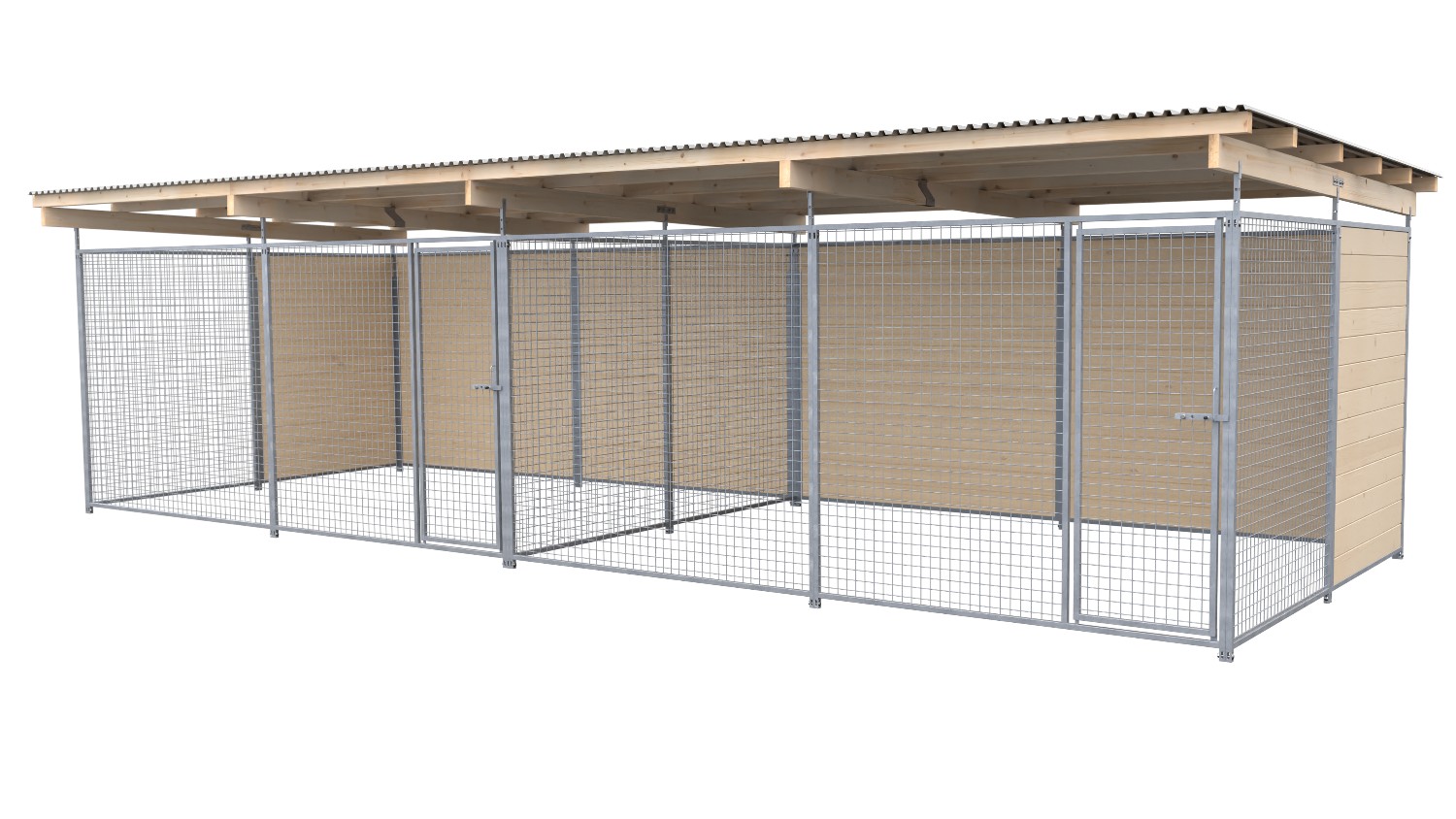 Bild von SAUERLAND Hundezwinger 3 x 6 m Doppelzwinger | hälftig geschlossen | naturbelass...