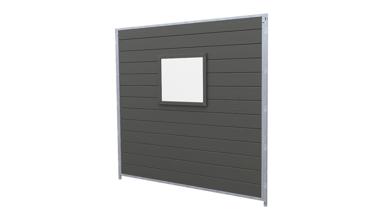 Bild von Hundezwinger Holzelement Sonderserie mit Fenster 1,84 x 2,0 m | Graphitgrau