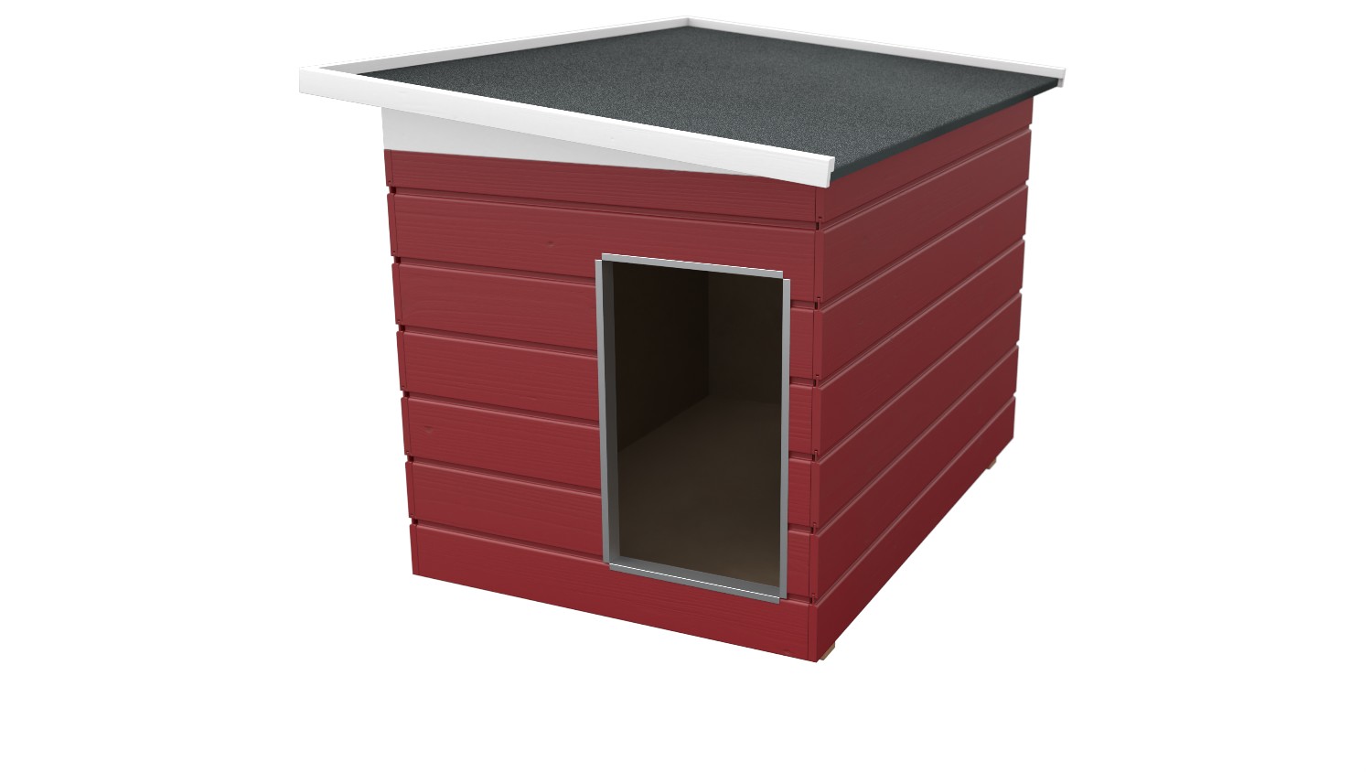 Bild von Original SAUERLAND Holz-Hundehütte, schwedenrot | Pultdach Allwetter | Eingang S...