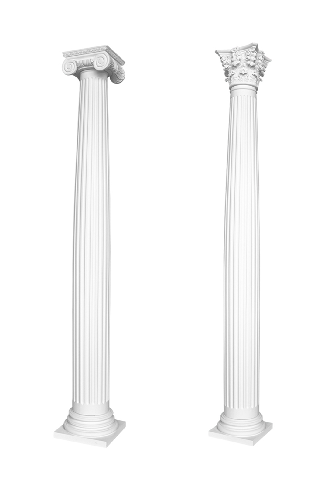 Bild von SÃ¤ulen und HalbsÃ¤ulen rund kanneliert Stuck Auswahl 203mm N3220