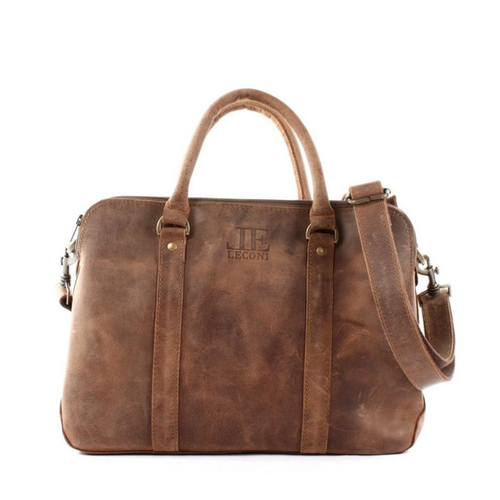Bild von LECONI Umhängetasche Schultertasche Henkeltasche Aktentasche Businesstasche Leder LE3065 im Test