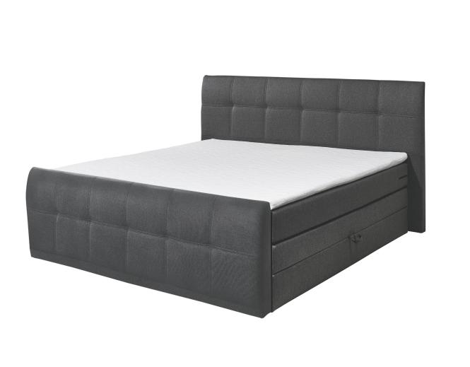Bild von ED EXCITING DESIGN Boxspringliege (180 x 200 cm, SACRAMENTO), Grau