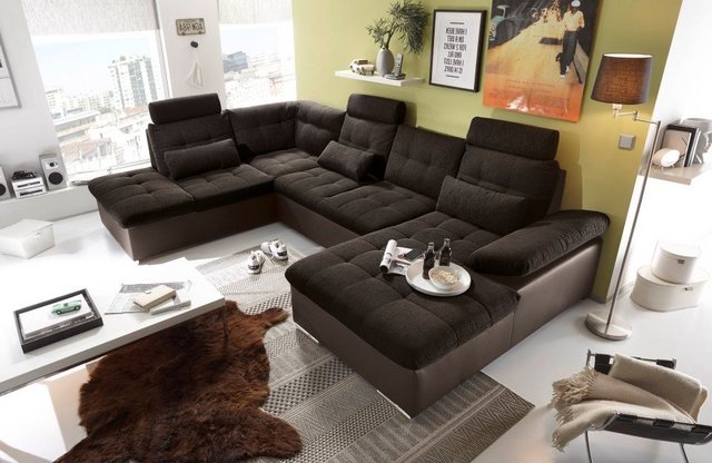 Bild von ED EXCITING DESIGN Wohnlandschaft Jakarta, mit Schlaffunktion, Bettkasten, Kopfstützen,Nierenkissen