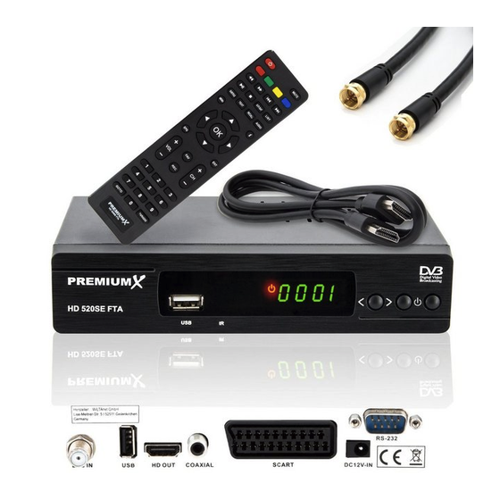 Bild von PremiumX HD 520SE FTA Digital SAT Receiver – Ihr zuverlässiger Begleiter für TV-Genuss