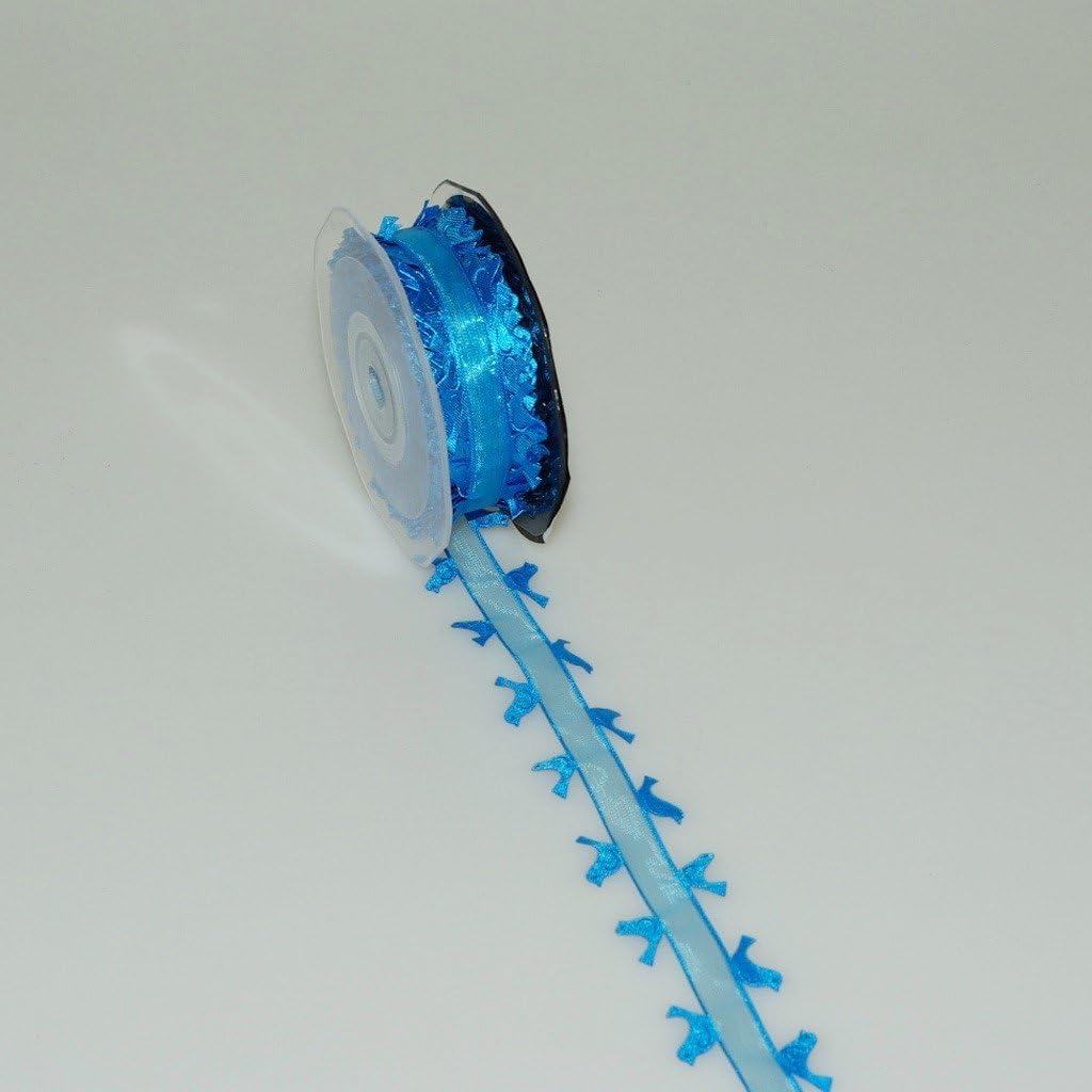 Bild von Deko AS Kordel Organza-Ziergirlande-"Birds"- 25mm-10m-col.75-türkis-90132-25-10-75