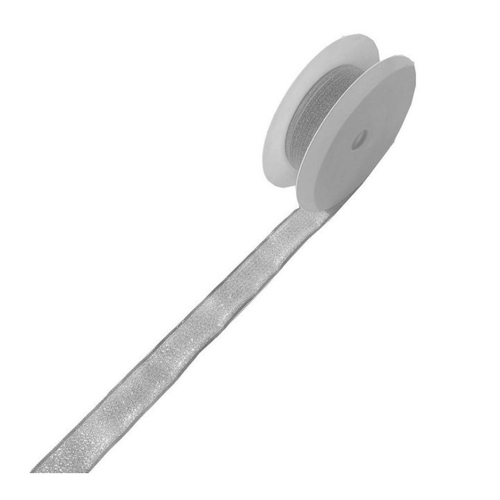 Bild von Deko AS Dekoband Halbtransparentes Lurexband - Silber