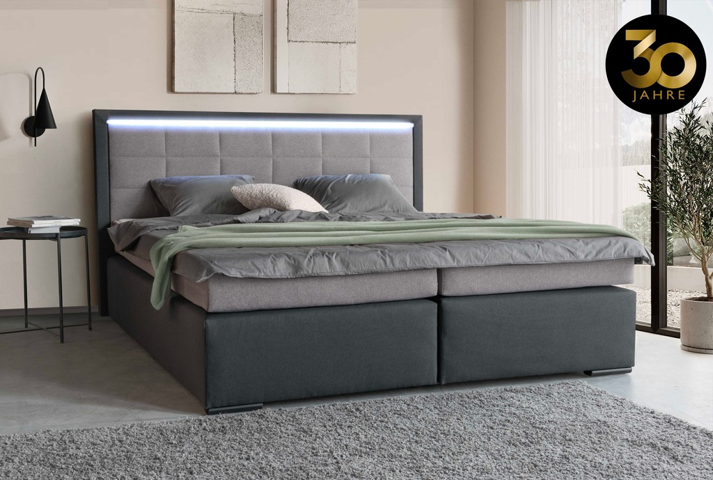 Bild von COLLECTION AB Boxspringbett 30 Jahre Jubiläums-Modell Athena, inkl. LED-Lichtleiste, versch. Härtegrade auswählbar
