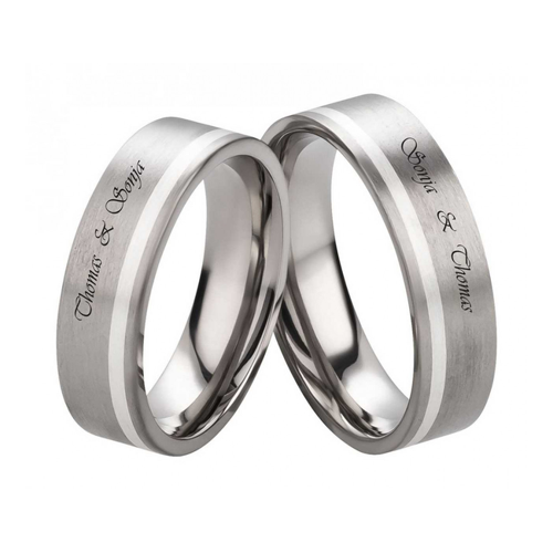 Bild von Elegante Titanringe mit Silbereinlage von Rings-and-More