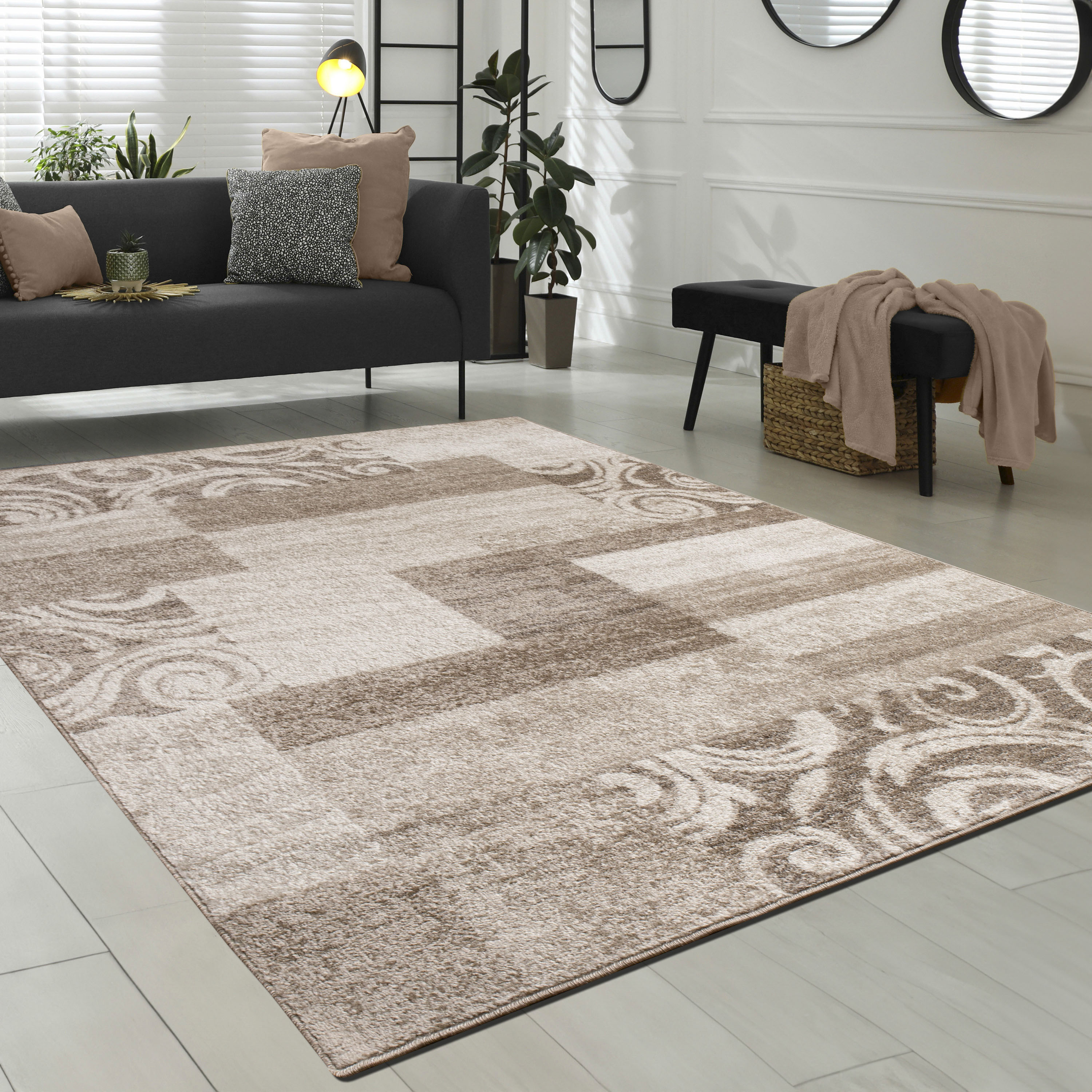Bild von Paco Home Teppich »Sinai 053«, rechteckig, 13 mm Höhe, Kurzflor, Patchwork Design, mit Ornamenten, Kundenliebling