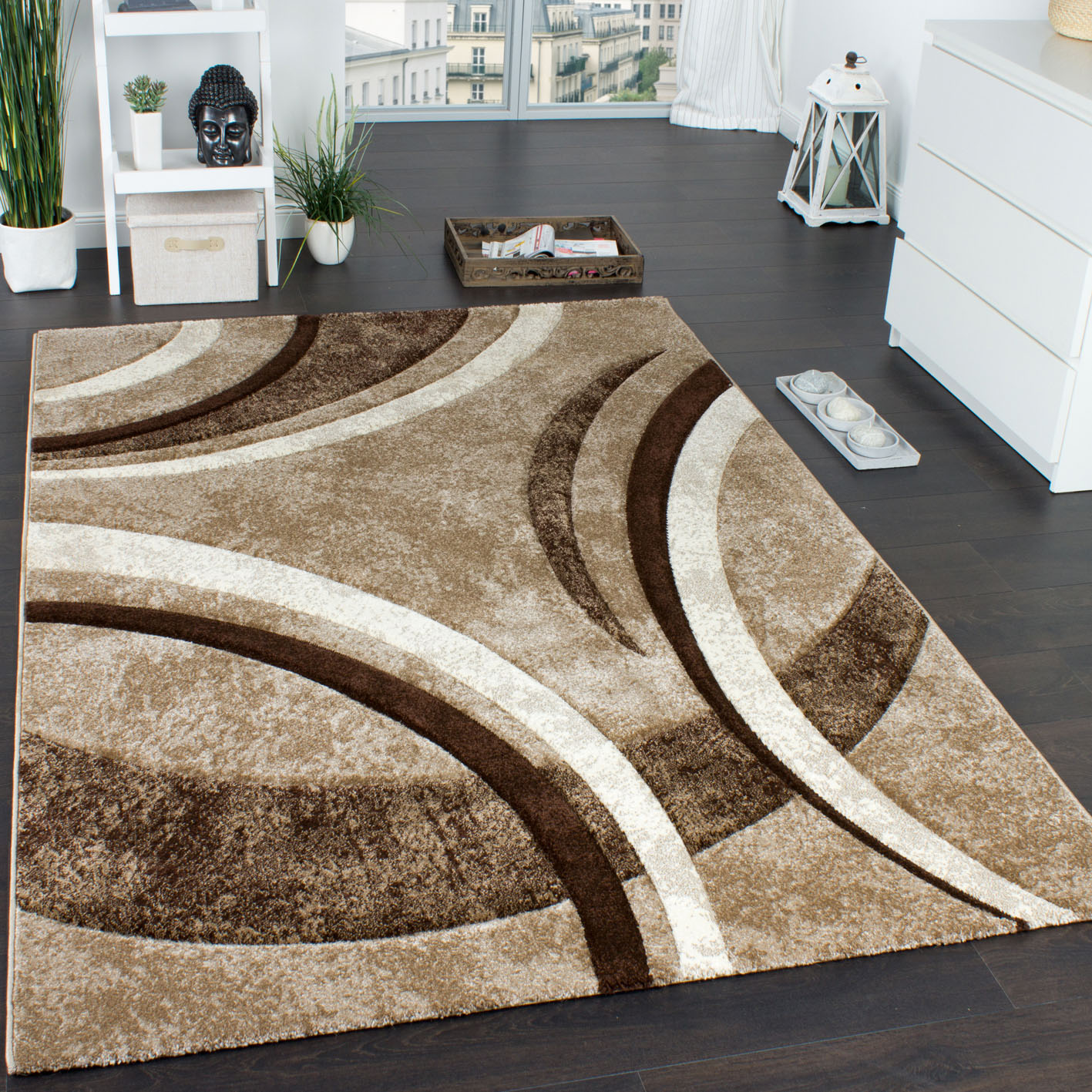 Bild von Paco Home Teppich "Brillance 758", rechteckig, 18 mm Höhe, Kurzflor, modernes geometrisches Design, auch als Läufer