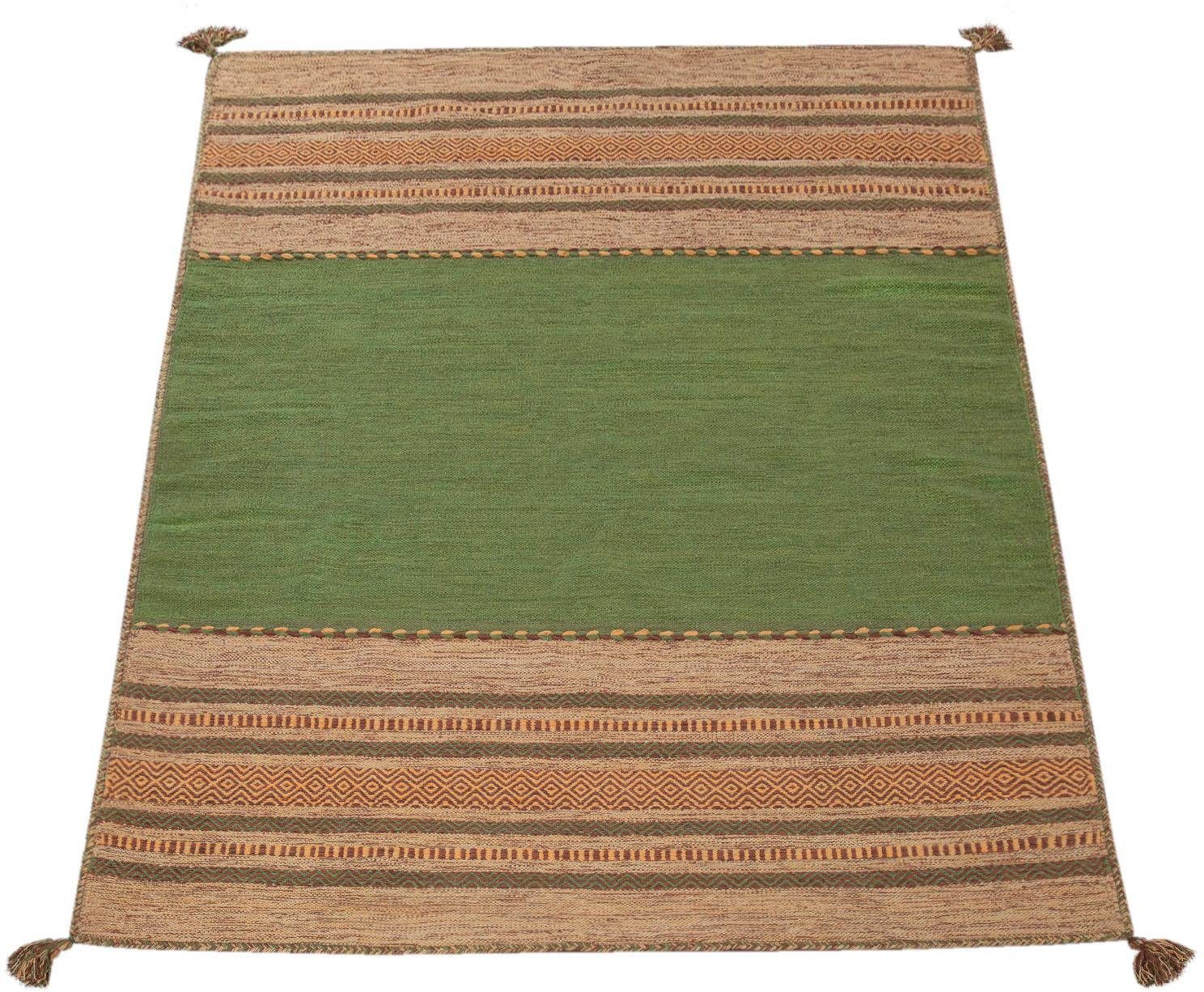 Bild von Paco Home Teppich »Kilim 217«, rechteckig, 12 mm Höhe, handgewebter Wendeteppich, reine Baumwolle, gestreift, Wohnzimmer