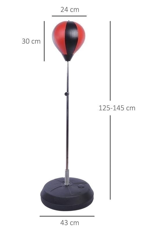 Bild von HOMCOM Punchingball Set Standbox Training Set höhenverstellbar Schwarz+Rot