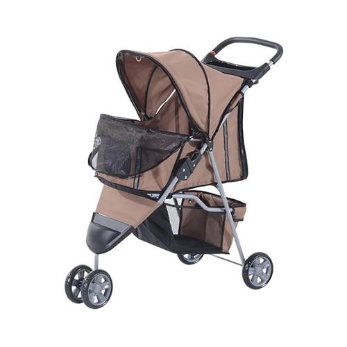 Bild von PawHut Hundewagen  Hundebuggy für Hunde und Katzen, Mehrfarbig (Kaffeebraun)  Aosom