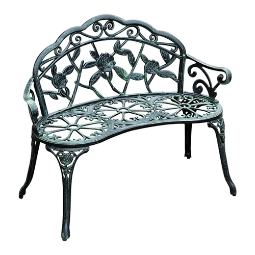 Bild von Outsunny Gartenbank Parkbank Sitzbank Bank Gartenmöbel 2-Sitzer Metall 100 x 54 x 78 cm   Aosom