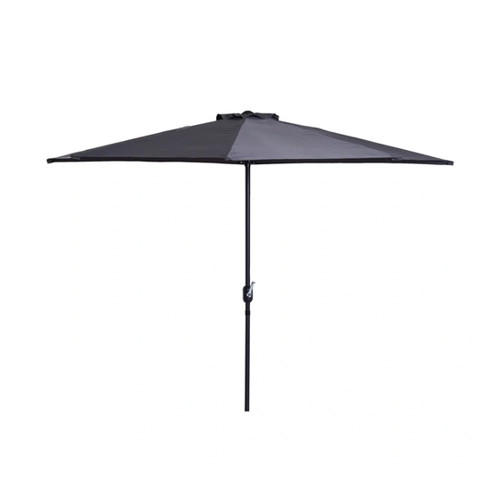 Bild von Outsunny Sonnenschirm Kurbelschirm Gartenschirm Schirm Marktschirm, Metall, halbrund, Grau+Schwarz   Aosom