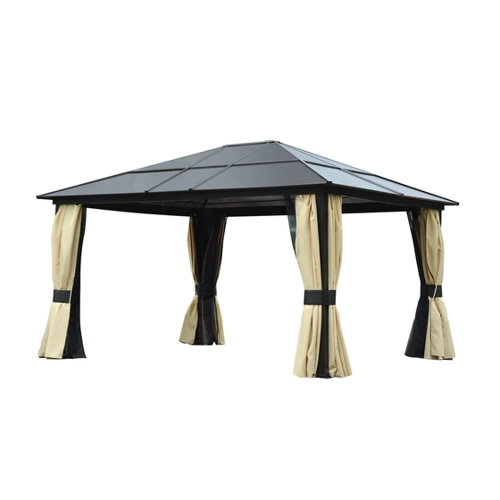 Bild von Outsunny Luxus Pavillon  Gartenpavillon Alu mit PC Dach, 430x360x280 cm  Aosom