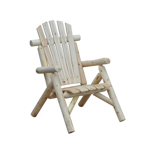 Bild von Outsunny Adirondack Gartenstuhl Gartensessel Holzstuhl Hochlehner mit Armlehne Tannenholz Natur 83 x 68 x 101 cm   Aosom