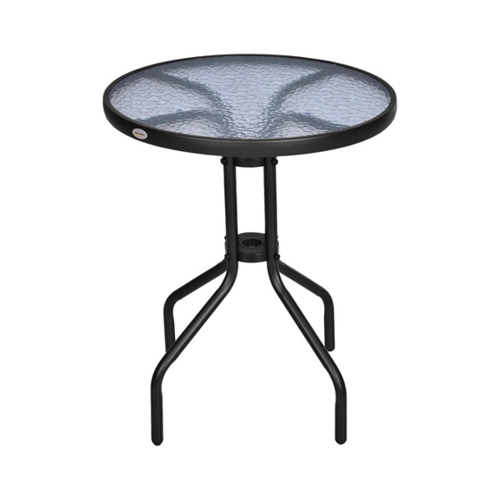 Bild von Outsunny Gartentisch rund Balkontisch Metall Sicherheitsglas Ø60xH70cm Garten Balkon   Aosom