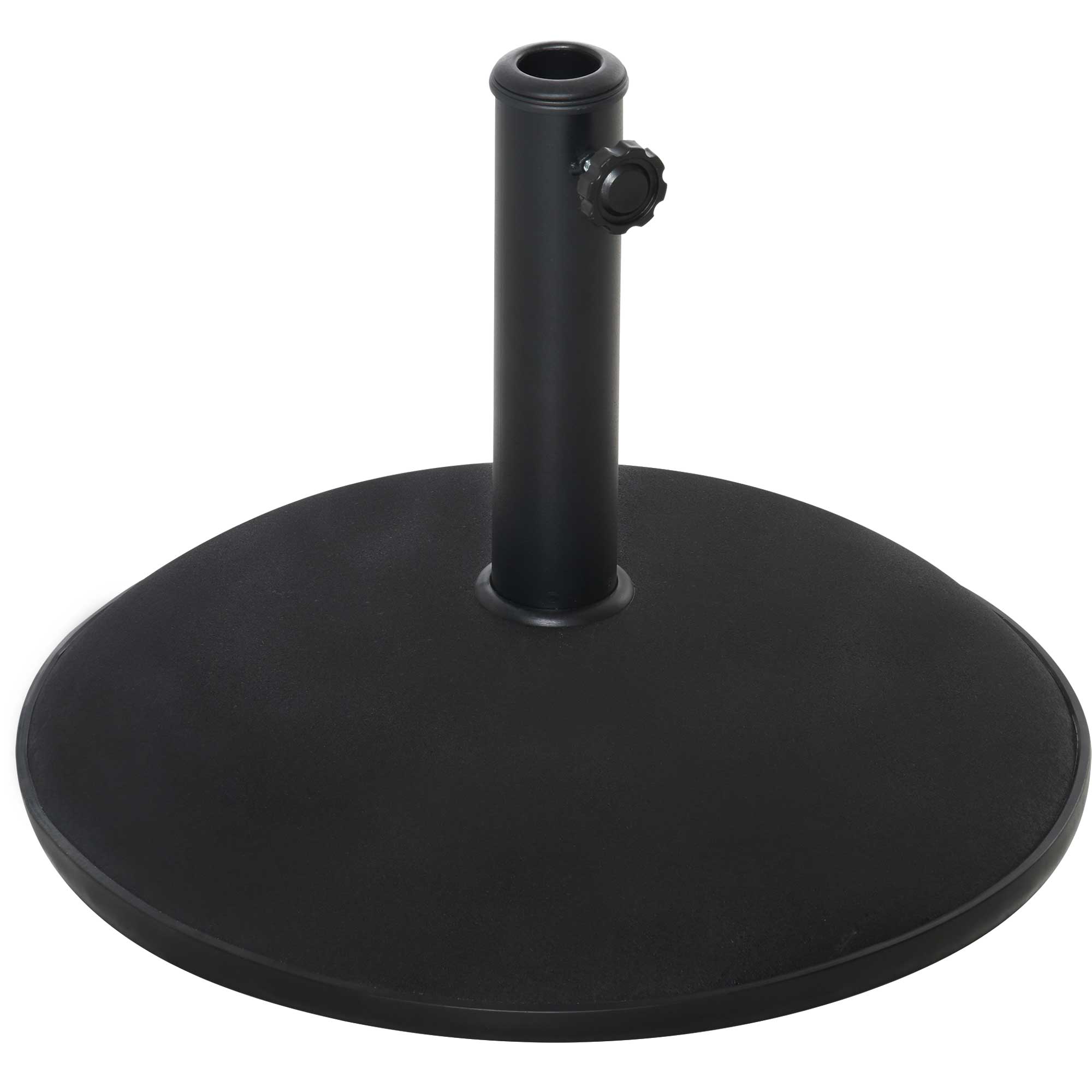 Bild von Outsunny Schirmständer Sonnenschirmfuß 25kg aus Stahl und Zement, Schwarz, Ø49 x 37 cm, stabiler Sonnenschutz für Garten und Terrasse   Aosom.de