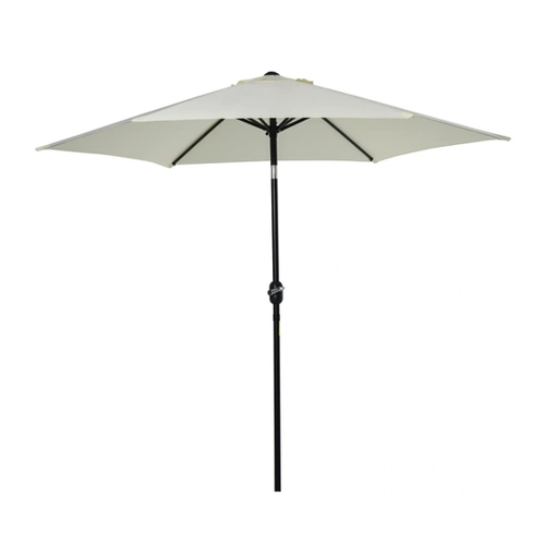 Bild von Outsunny Knickschirm Sonnenschirm Gartenschirm Marktschirm mit Handkurbel Alu 180/㎡ Polyester Beige ∅2,6 x 2,35 m   Aosom