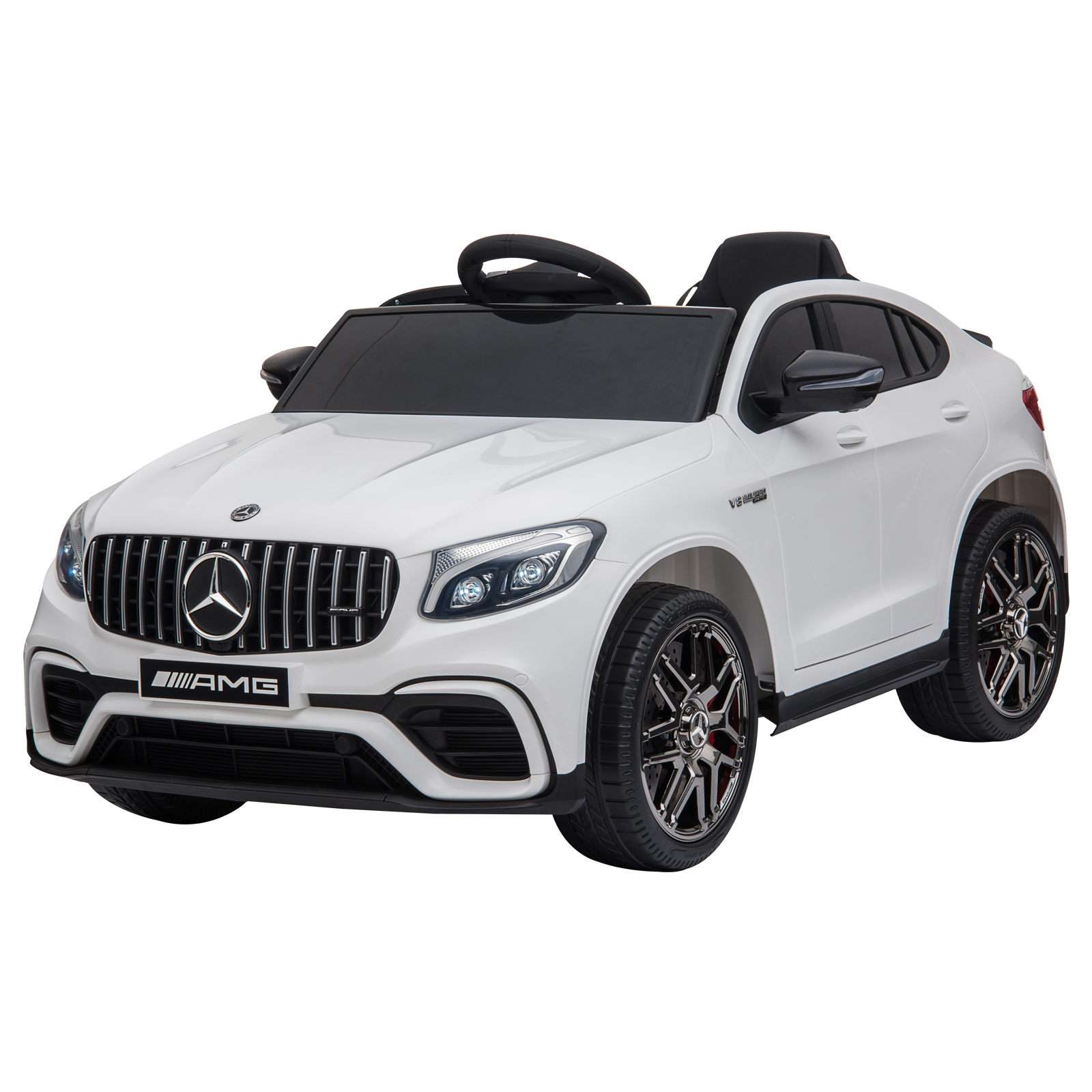 Bild von HOMCOM 12V Mercedes-Benz AMG GLC63S COUPE Elektroauto für Kinder mit Fernbedienung und Sicherheitsgurt, 2 x 35W Motoren, Weiß 115 x 70 x 55 cm   Aosom.de