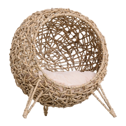 Bild von PawHut Katzenhaus aus PE-Rattan mit Kissen – Der perfekte Rückzugsort für Ihre Katze