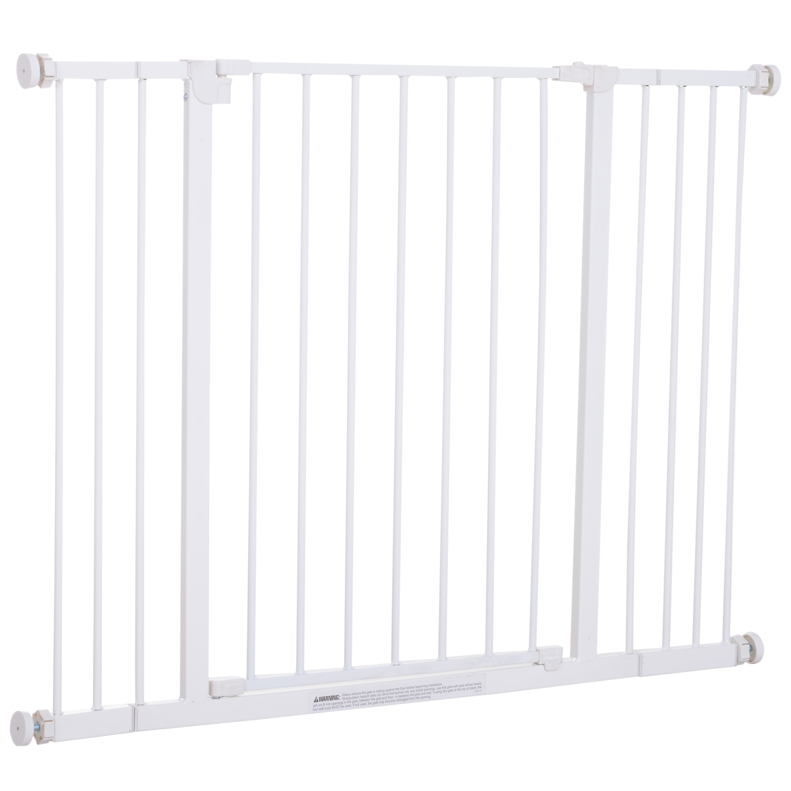 Bild von Pawhut Treppenschutzgitter Metall Türschutz Absperrgitter bohrfrei verstellbar 76-107x76cm Weiß (D06-058)