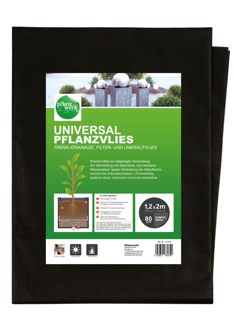 Bild von Universal Pflanzvlies 120x200cm - 80g/m² (3,33 EUR pro 1 m<sup>2</sup>)