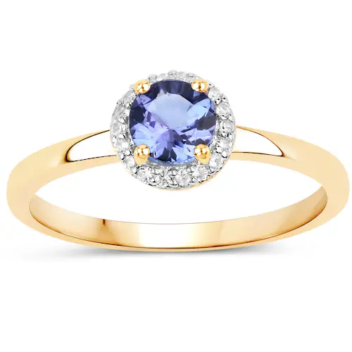 Bild von Vira Jewels Fingerring »925-Sterling Silber vergoldet Glänzend Tansanit violett«