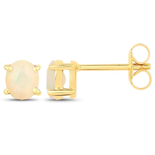 Bild von Vira Jewels Paar Ohrstecker »925-Sterling Silber vergoldet Glänzend Opal«