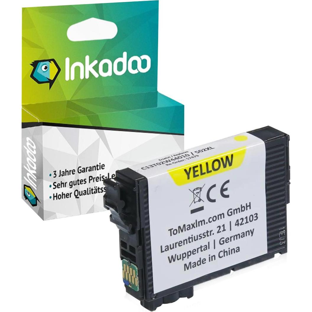 Bild von Inkadoo, Druckerpatrone, Druckerpatronen kompatibel zu Epson C13T02W44010 / 502XL Tintenpatrone, gelb Gelb (Y)