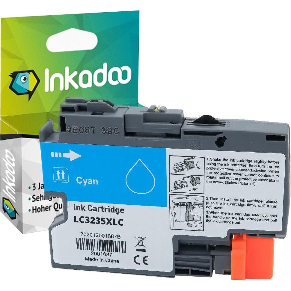 Bild von Inkadoo Druckerpatronen kompatibel zu Brother LC-3235XLC Tintenpatrone, cyan Cyan (C), Druckerpatrone