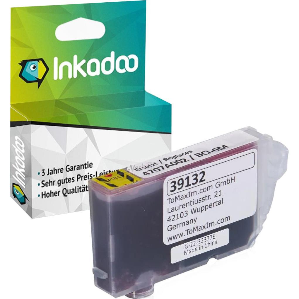 Bild von Inkadoo Druckerpatronen kompatibel zu Canon 4707A002 / BCI-6M XL Tintenpatrone, magenta Magenta (M), Druckerpatrone