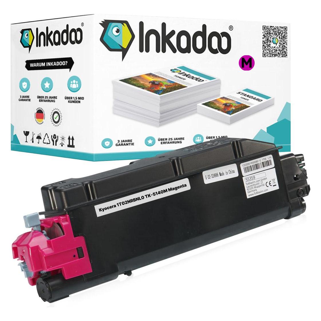 Bild von Inkadoo, Toner, Toner kompatibel zu Kyocera 1T02NRBNL0 / TK-5140M Toner, magenta Magenta (M)