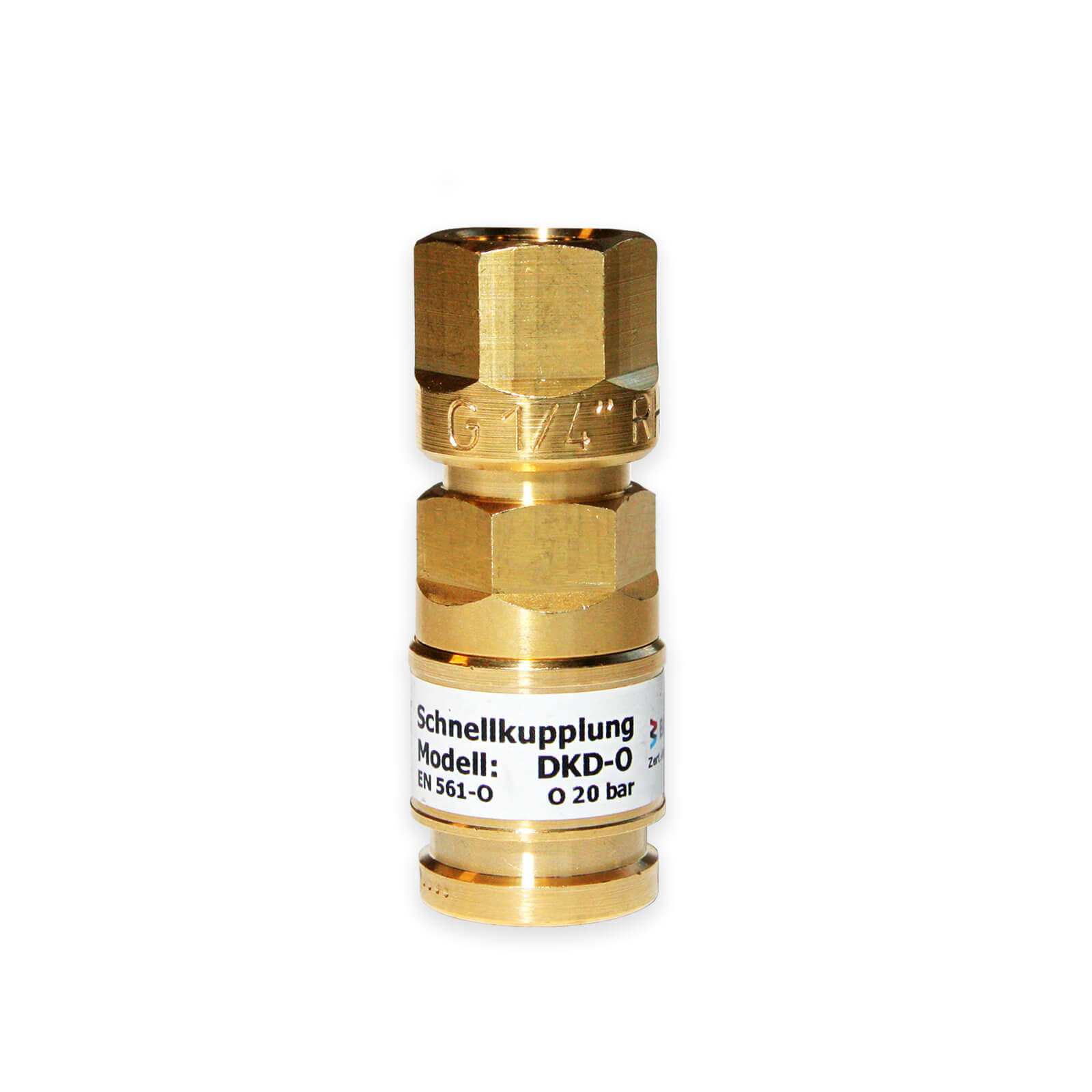 Bild von IBEDA Schnellkupplung DKD mit Überwurfmutter für Brenngase, Sauerstoff, Inertgas Ausführung:Sauerstoff G 1/4'' RH