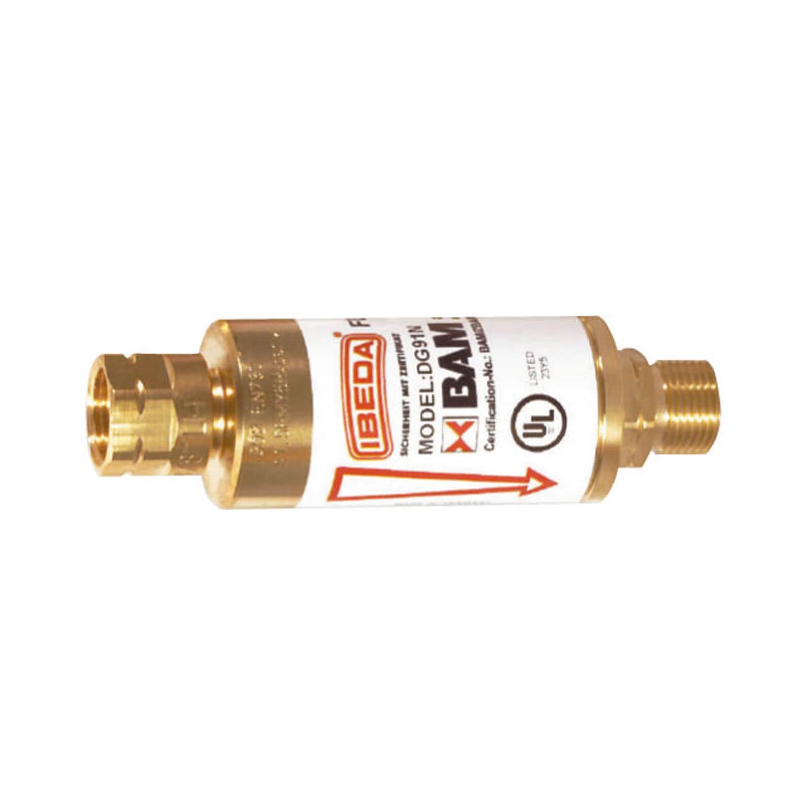 Bild von IBEDA Sicherheitseinrichtung DG91N, hohe Durchflussleistung, inkl. Flammensperre Ausführung:Sauerstoff G 1/4'' RH
