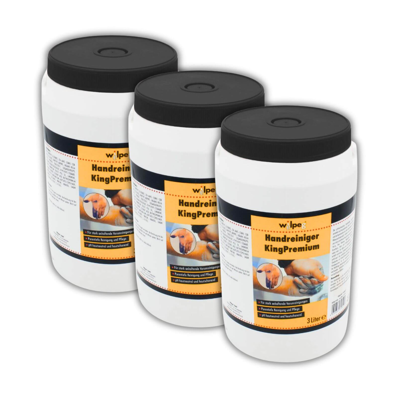 Bild von wilpeg® Handcreme Handreiniger KingPremium 3x 3L - Handwaschpaste reinigend und pflegend