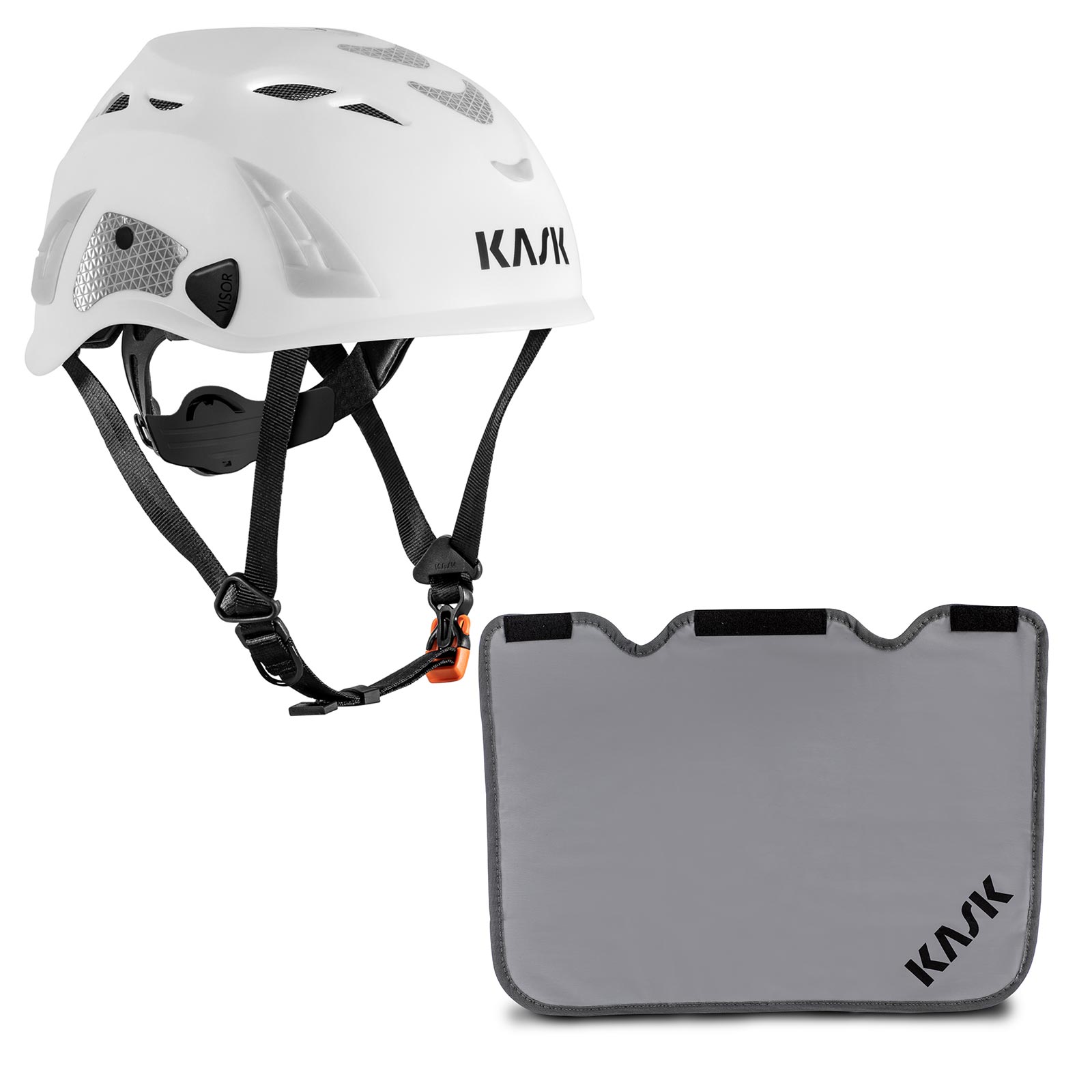 Bild von KASK Schutzhelm Superplasma AQ HI VIZ Schutzhelm EN397 mit Nackenschutz BG BAU Farbe:weiß