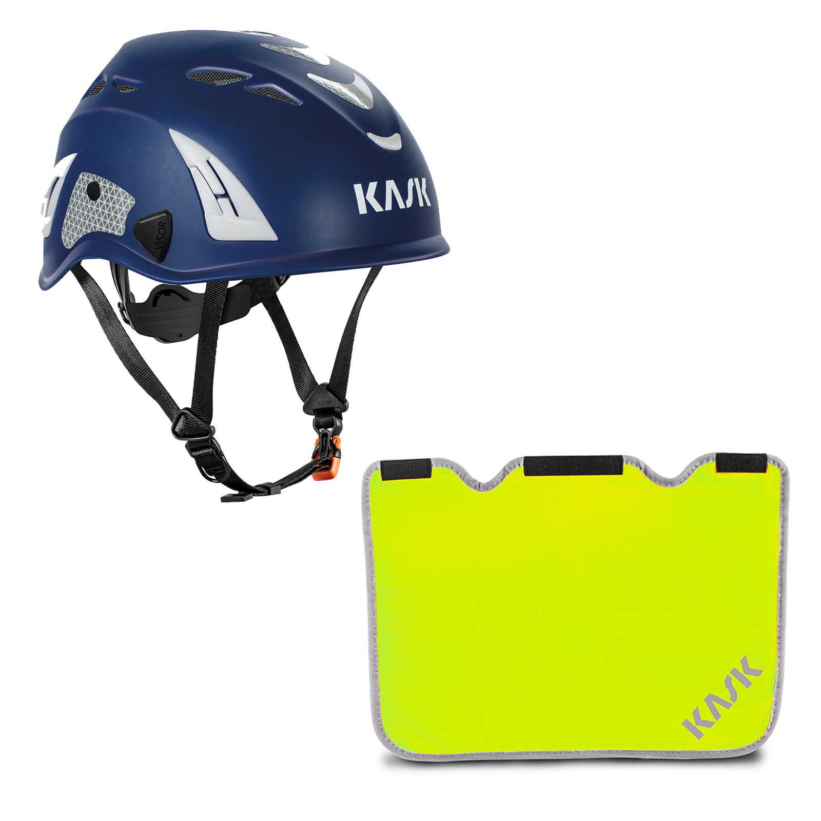 Bild von KASK Schutzhelm Superplasma AQ HI VIZ Schutzhelm EN397 mit Nackenschutz BG BAU Farbe:dunkelblau